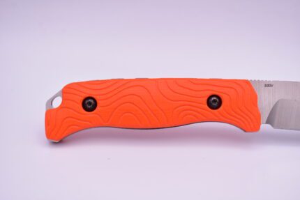 A knife that is orange and black